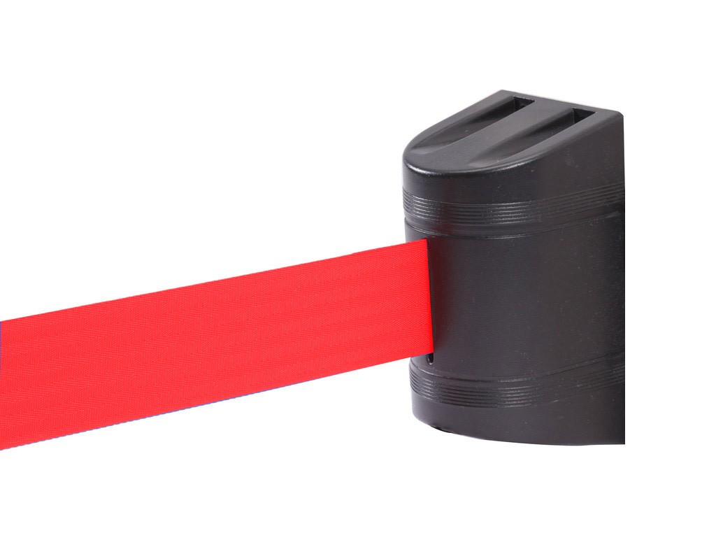 Wall Stopper με κόκκινο ιμάντα 5m και μαύρο πλαστικό κέλυφος από ABS