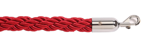 red rope with silver hook for boundaries